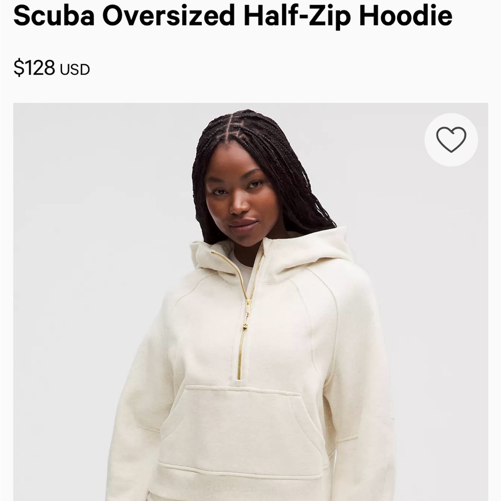 Lululemon Scuba Half-Zip Hooded Sweatshirt
XS/S